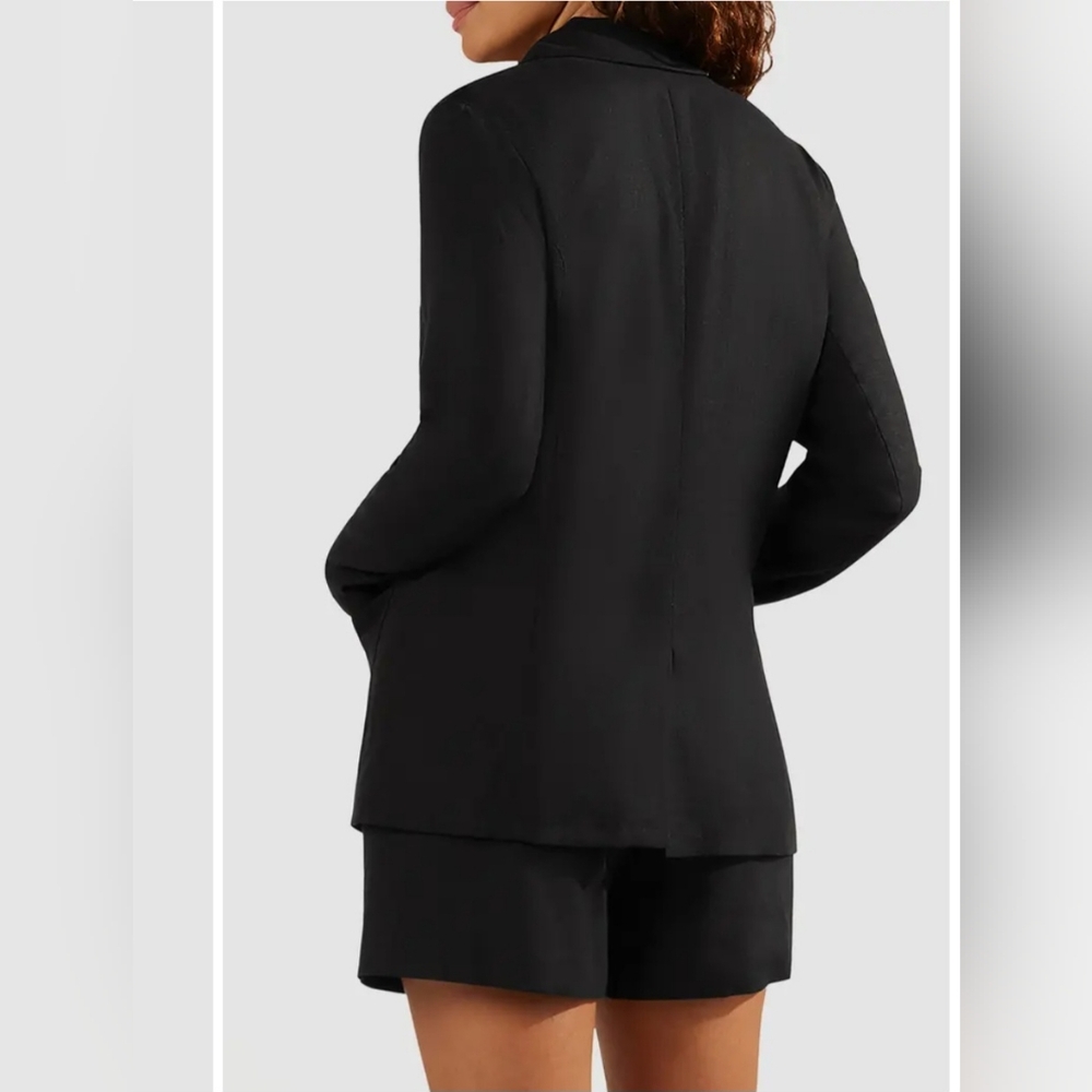 Matty M Bronson Linen Blend Blazer In Black Size MED - Picture 2 of 14